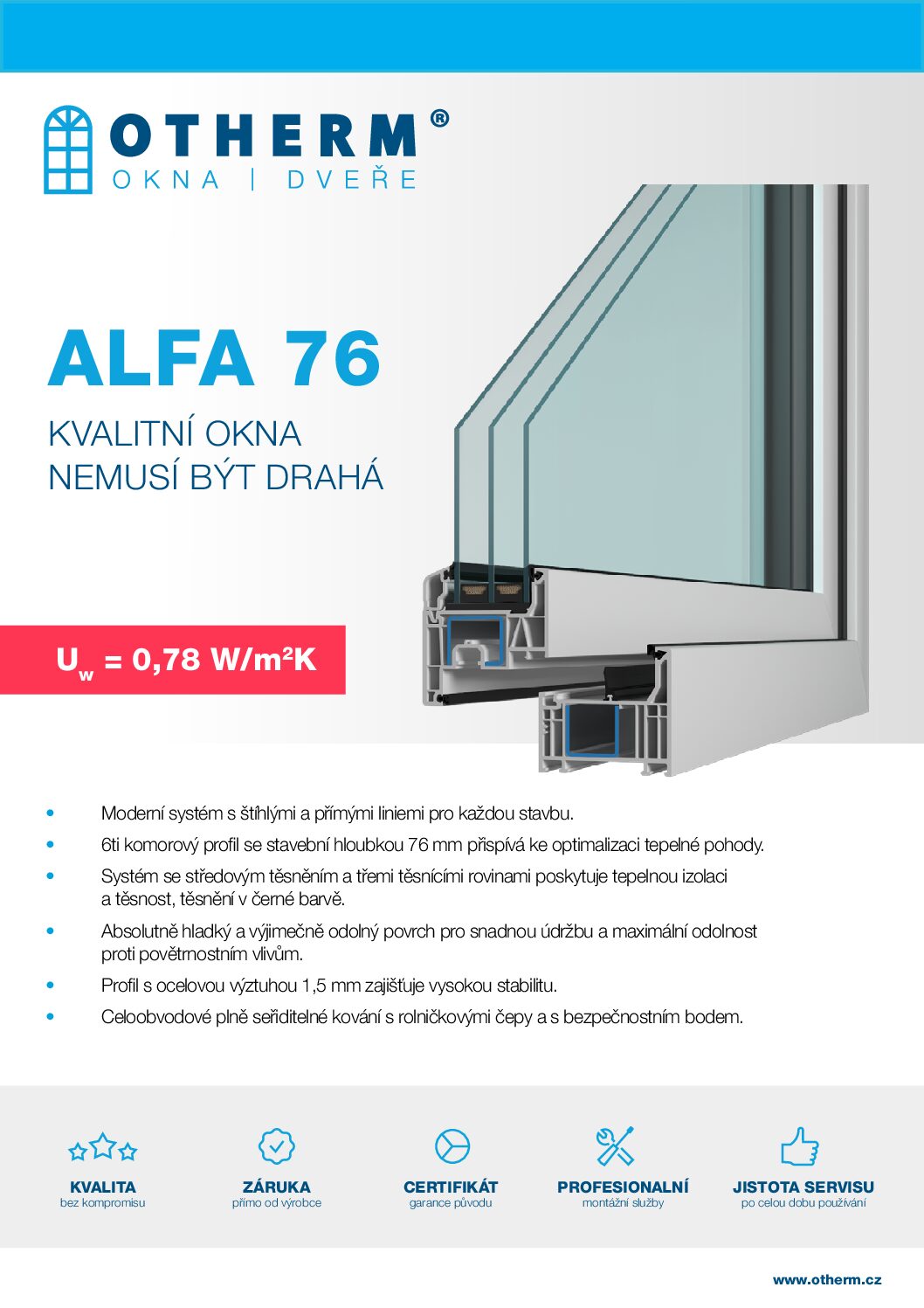 OTHERM_produktovy list - ALFA 76 plastova-okna-core-763x1024