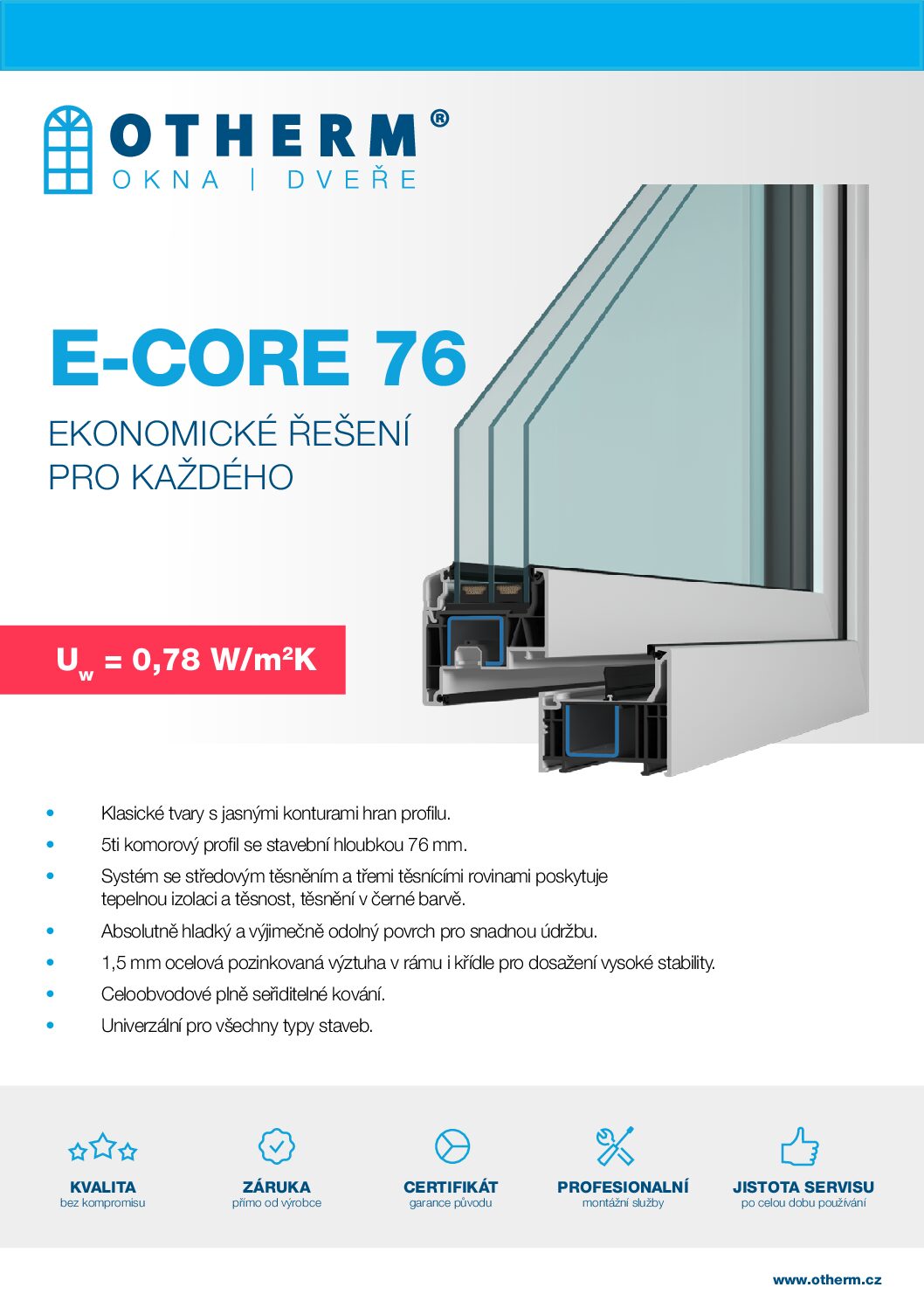 OTHERM_produktovy list-E CORE 76 plastova-okna-core-763x1024